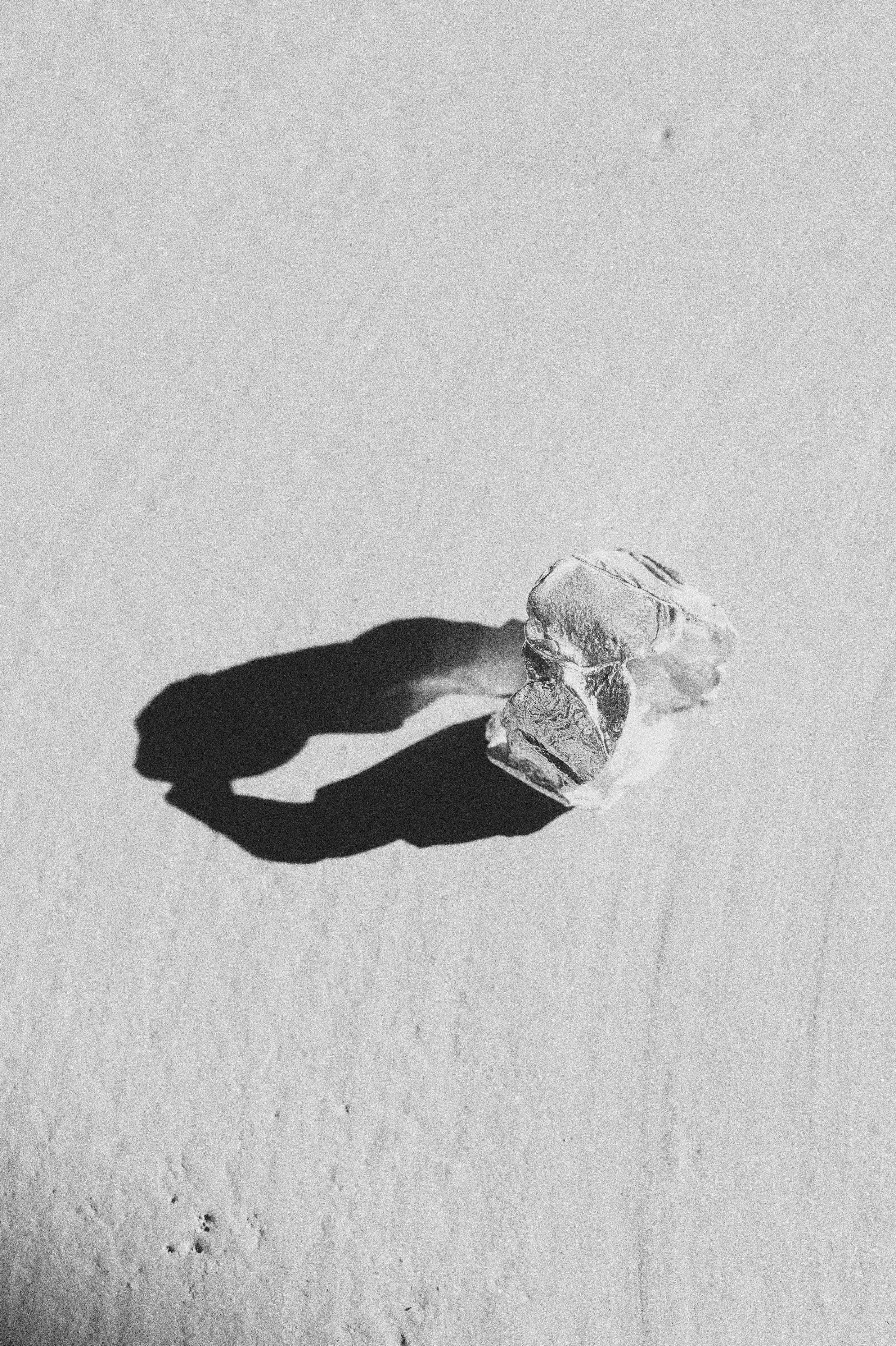 closeup of a silver ring.